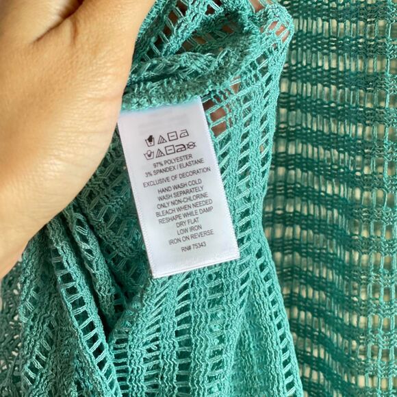 NWT Haute Hippie Blue Crochet Maxi Dress Beach Boho Rope Straps Pockets Size S - Picture 8 of 8